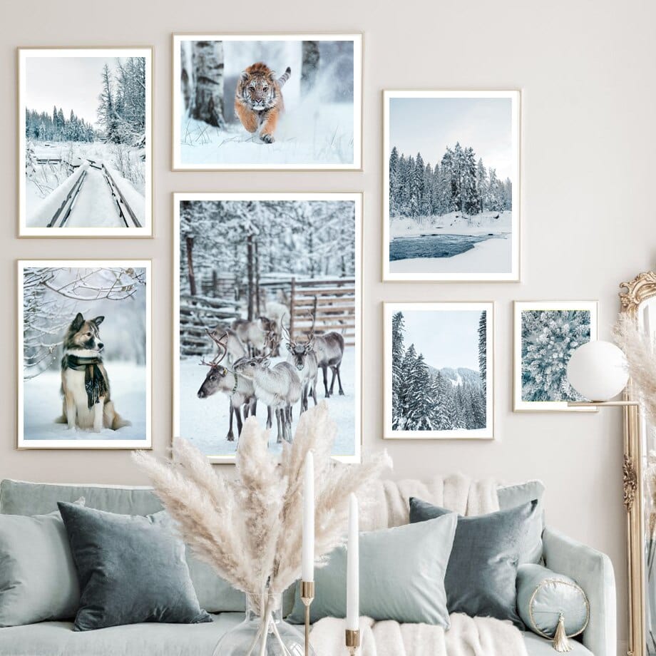 Arthia Designs - Winter Forest Animal Gallery Wall Canvas Art - Review