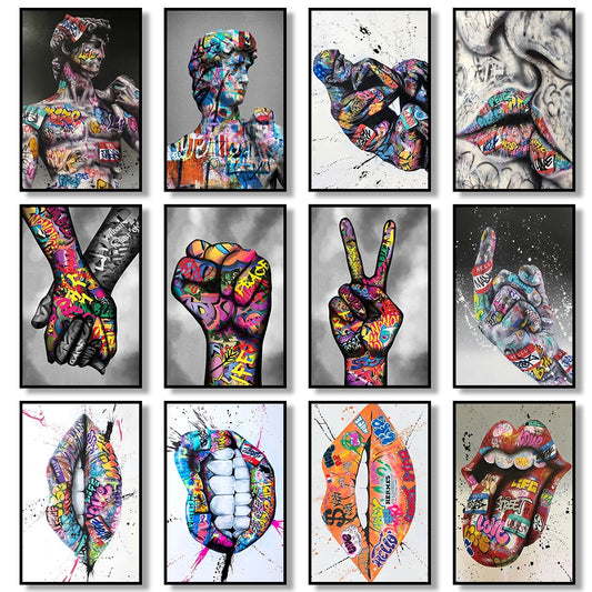 Arthia Designs - Abstract Hand Graffiti Walls Canvas Art - Review