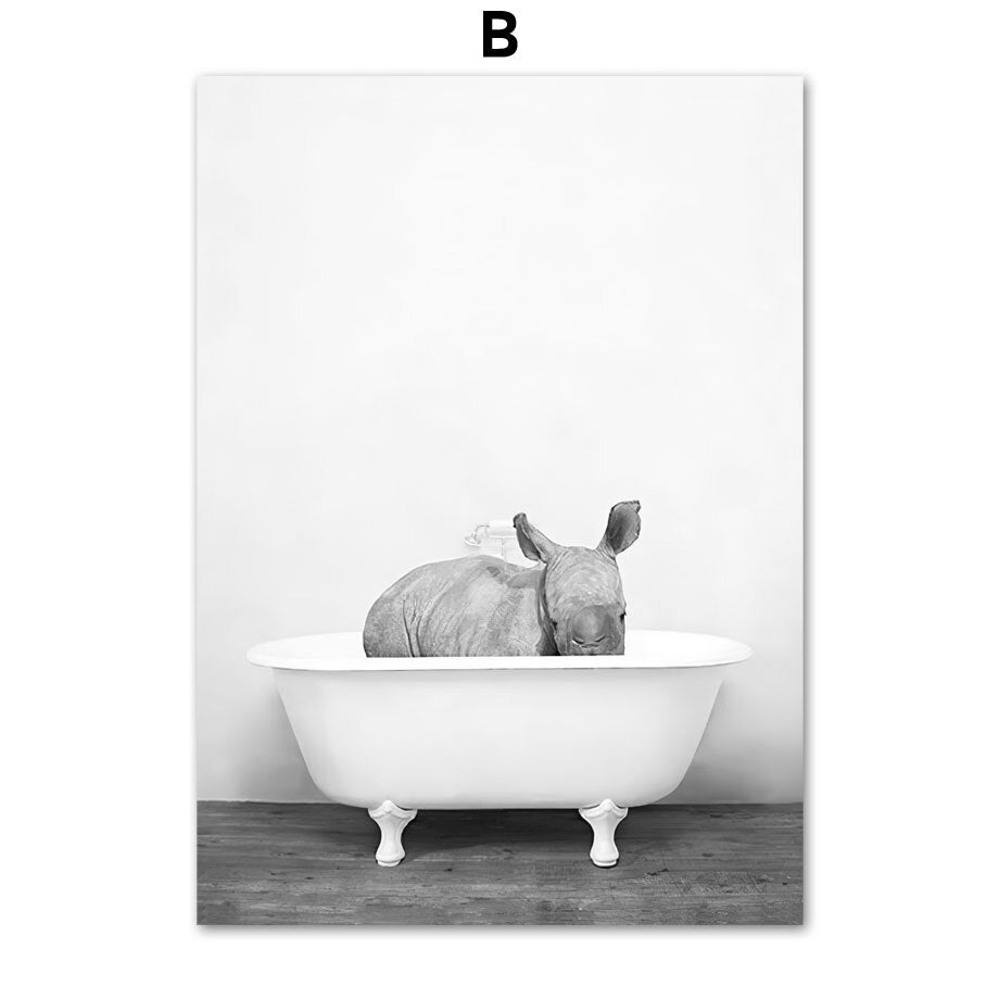 Arthia Designs - Cute Animals Bathing Canvas Art - Review