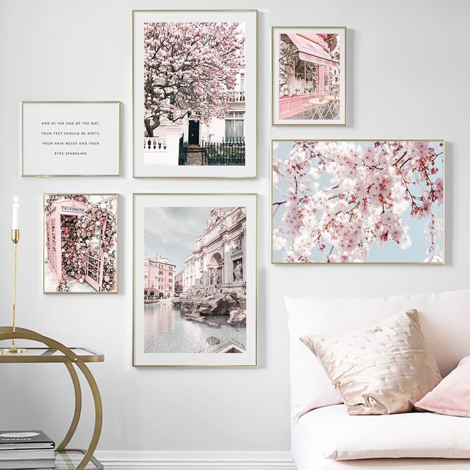 Arthia Designs - Pink Sakura Rose Fountain City Canvas Art - Review