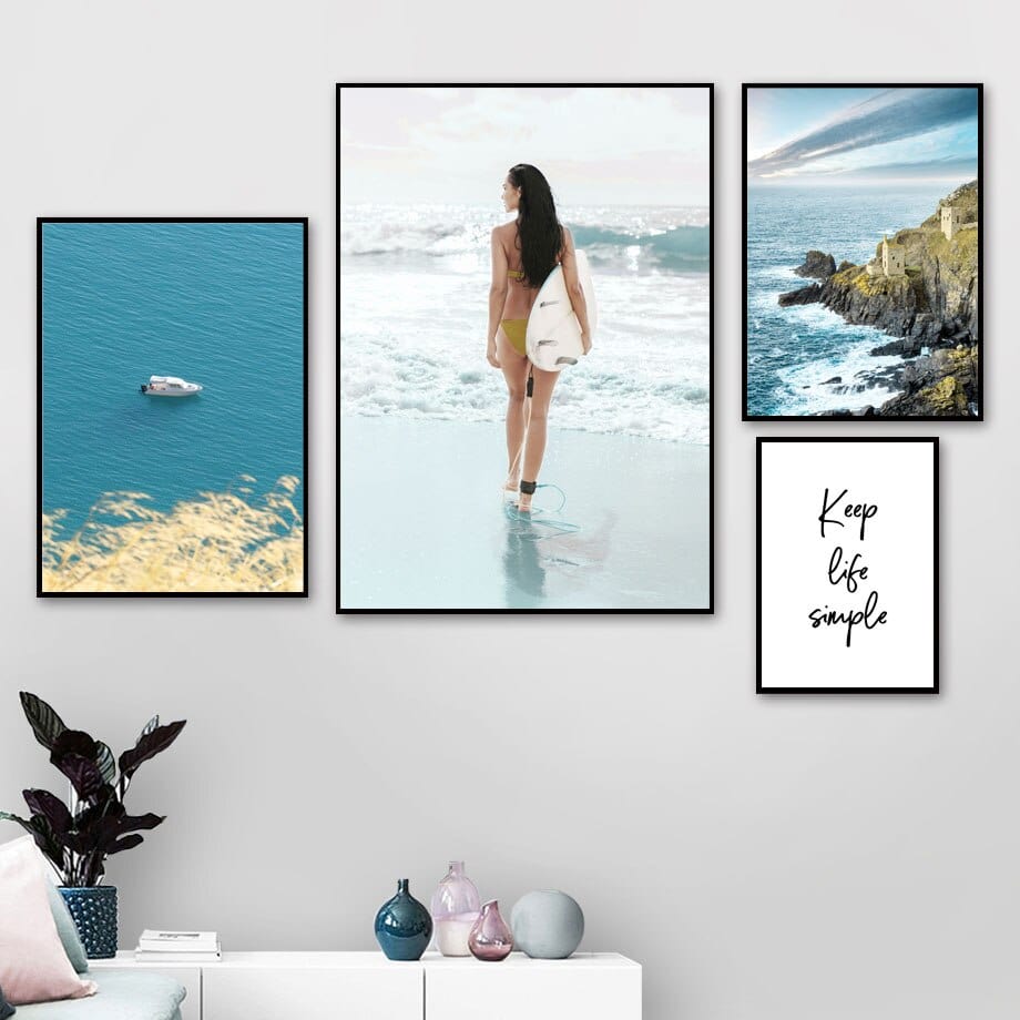 Arthia Designs - Beach Surfer Palm Tree Canvas Art - Review