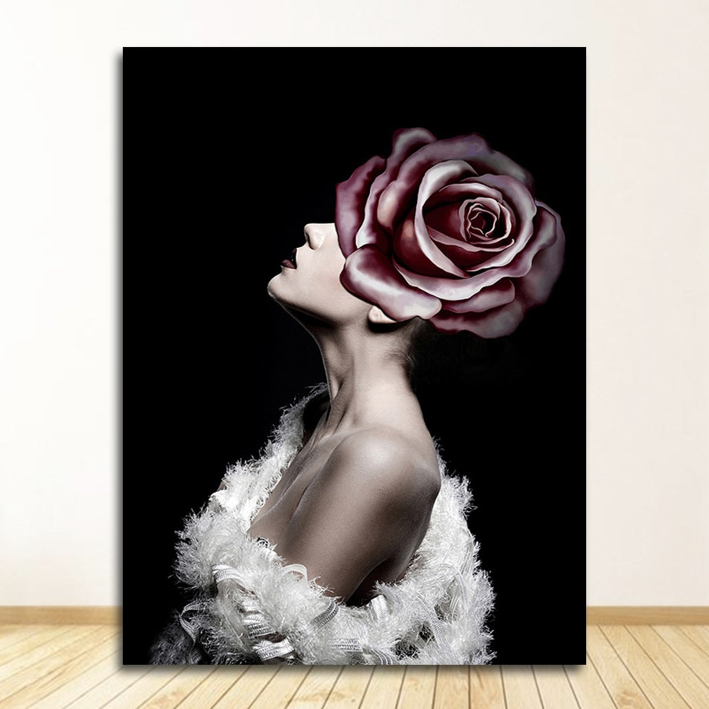 Arthia Designs - Flowers Feathers Woman Canvas Art - Review