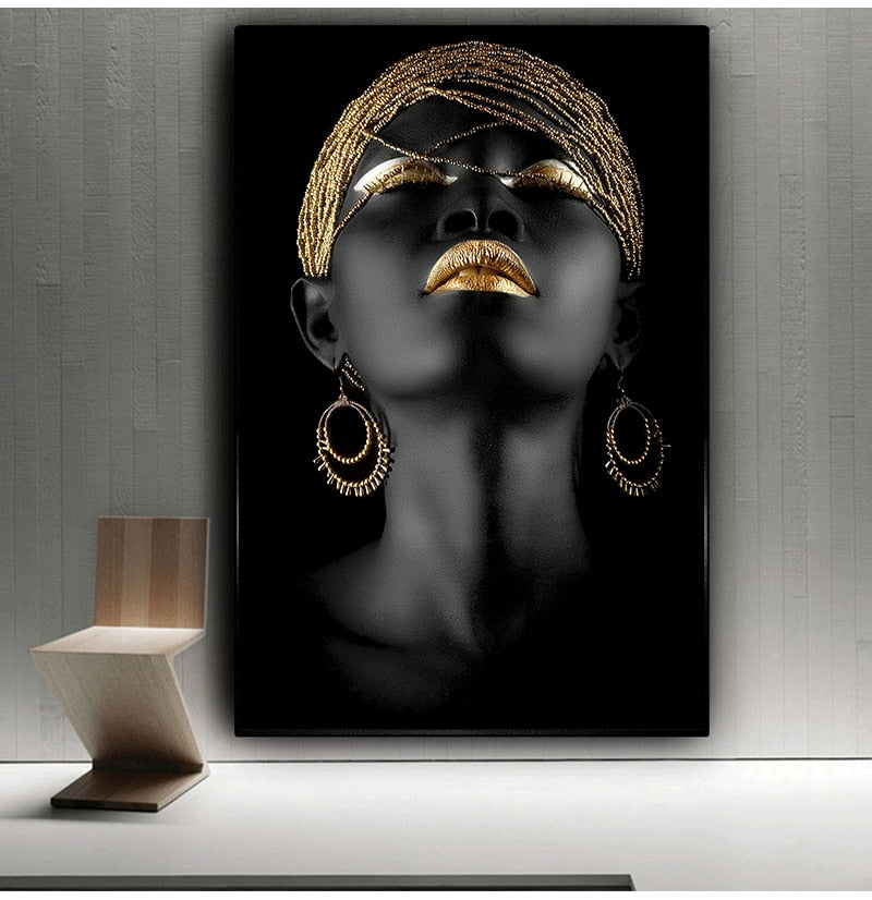 Arthia Designs - Gold Hair Black African Woman Canvas Art - Review