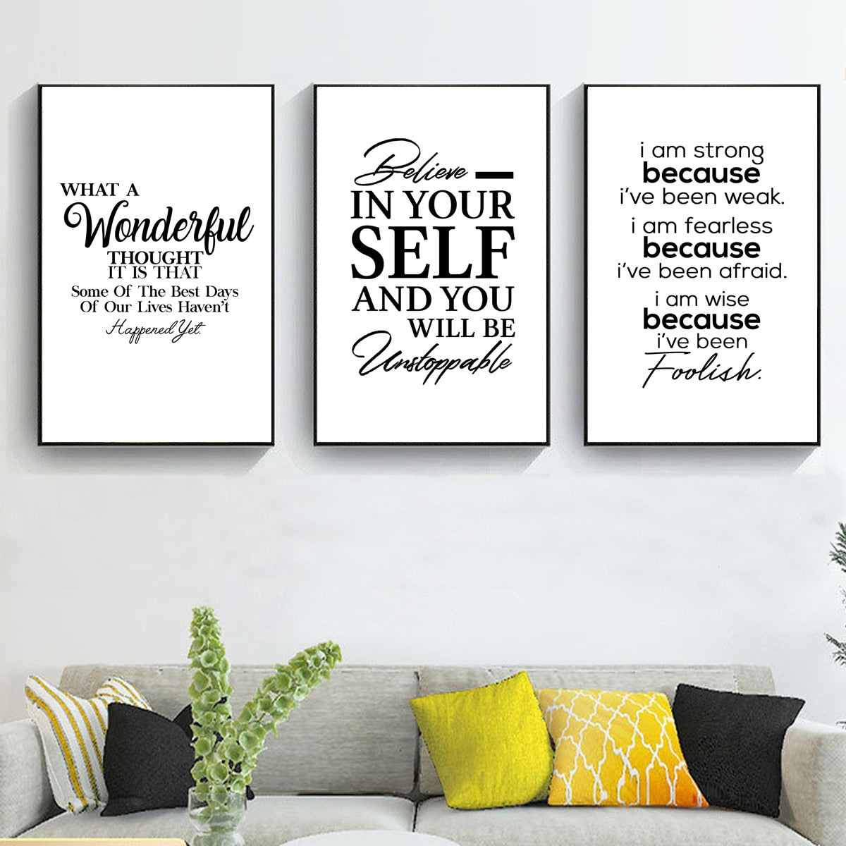 Arthia Designs - Minimalist Black and White Quotes Canvas Art - Review