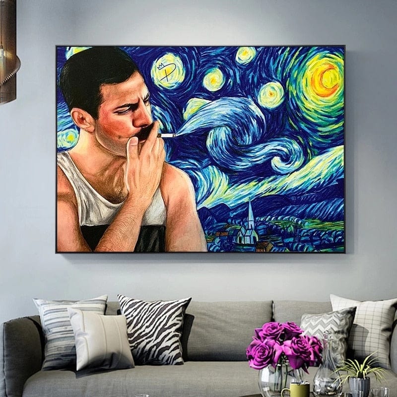 Arthia Designs - Smoking Freddie in Starry Night Canvas Art - Review