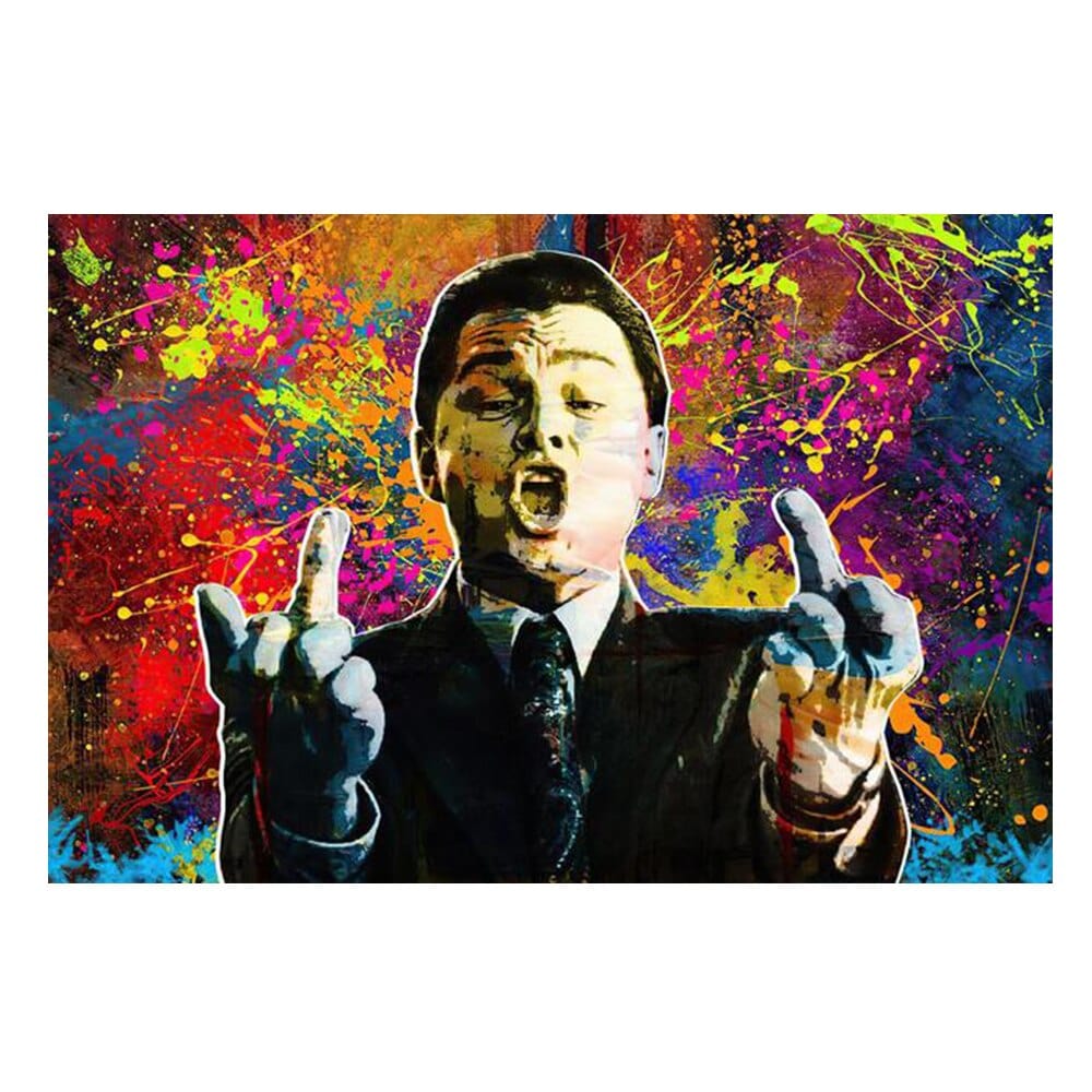 Arthia Designs - Wolf of Wall Street Funny Graffiti Canvas Art - Review