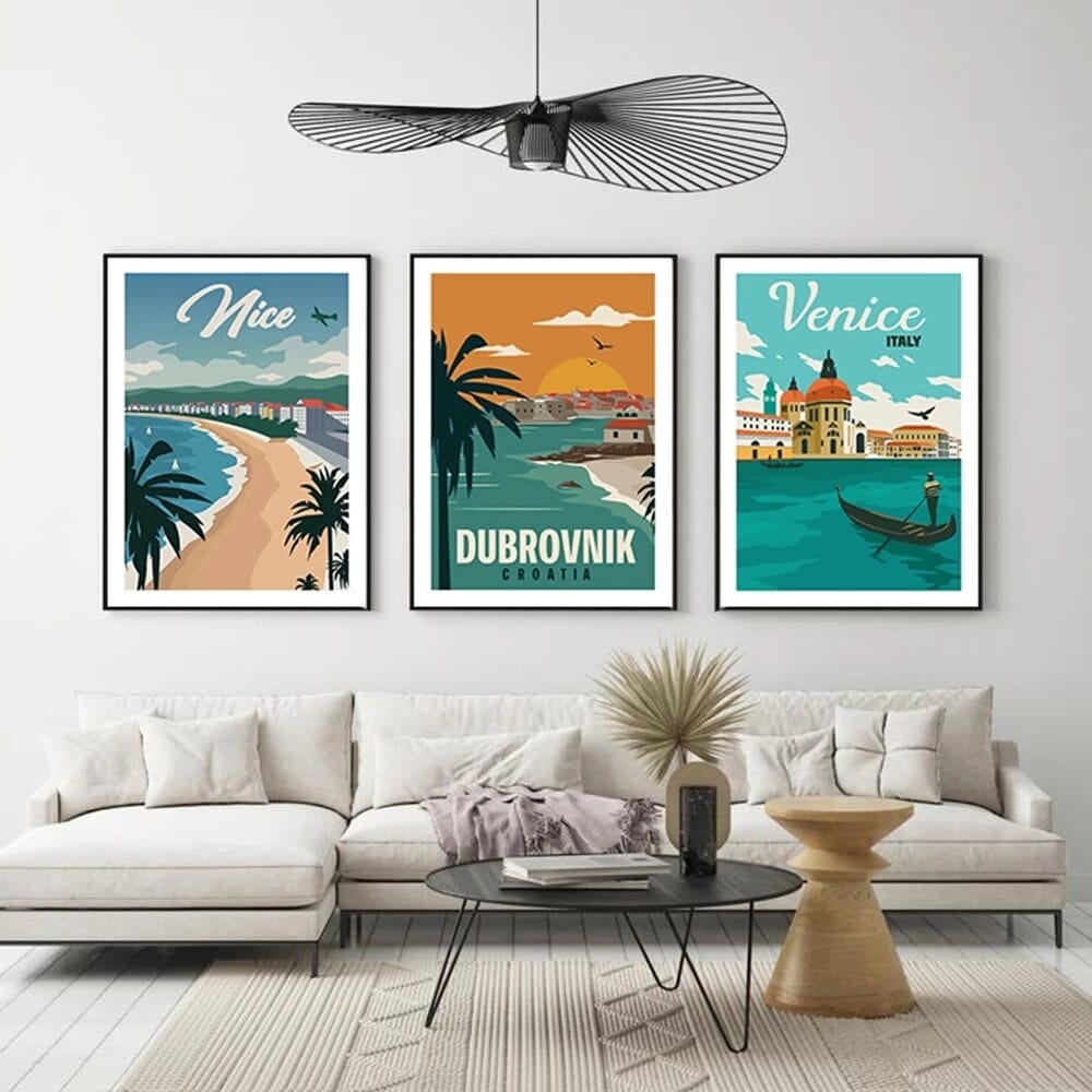 Arthia Designs - Vintage Famous Travel Destination Cities Canvas Art - Review