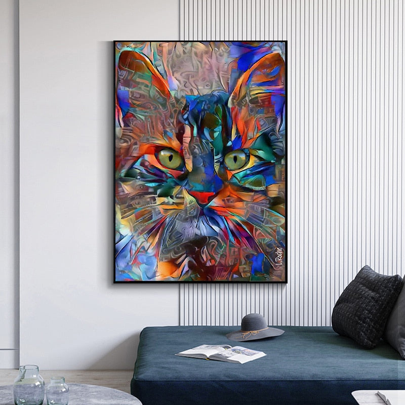 Arthia Designs - Colorful Cute Cat Canvas Art - Review