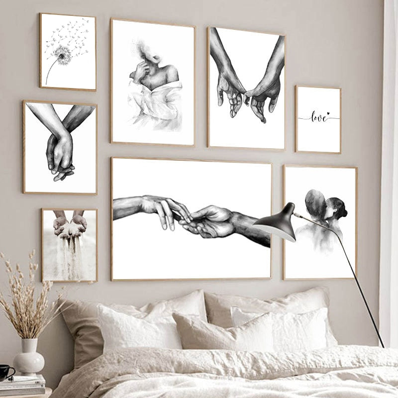 Arthia Designs - Black and White Shoulder Hand Kiss Canvas Art - Review