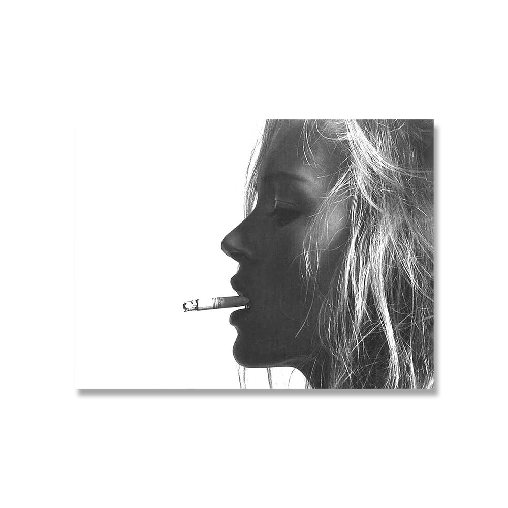 Arthia Designs - Black White Smoking Woman Canvas Art - Review