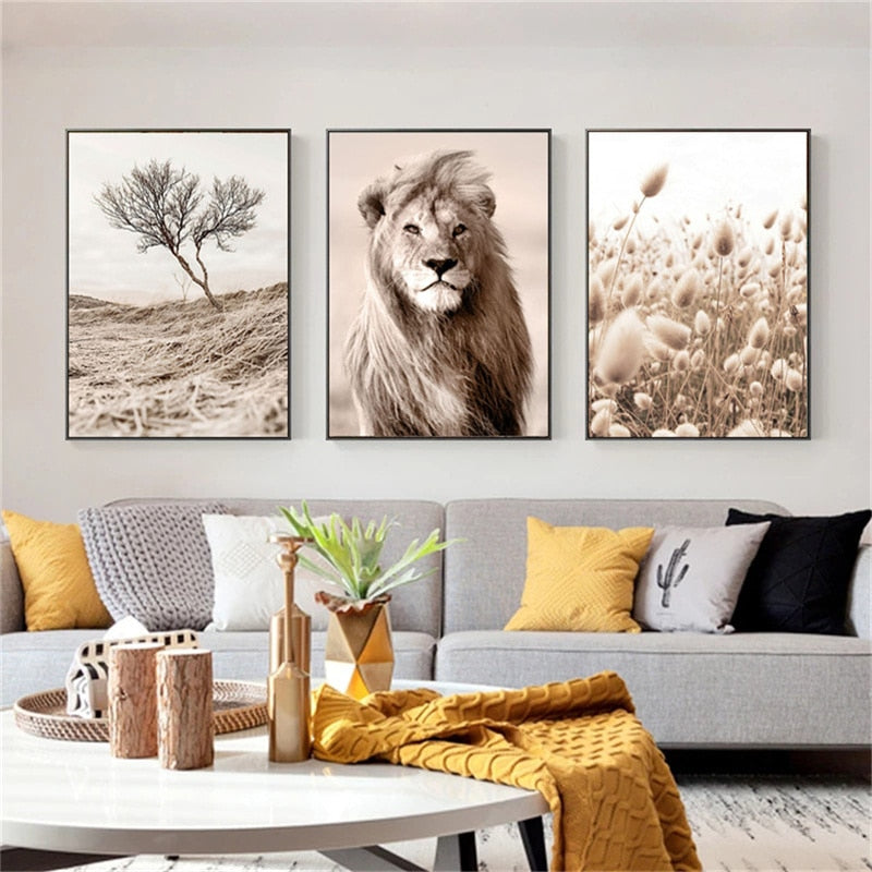 Arthia Designs - Grassland Lion Dandelion Reed Canvas Art - Review