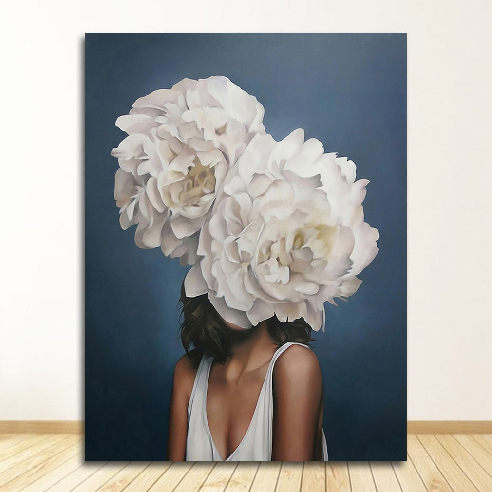 Arthia Designs - Flowers Feathers Woman Canvas Art - Review