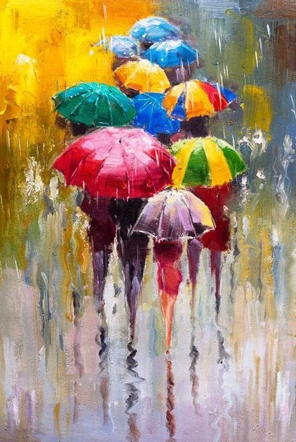 Arthia Designs - Rainy Umbrella Oil Painting Canvas Art - Review