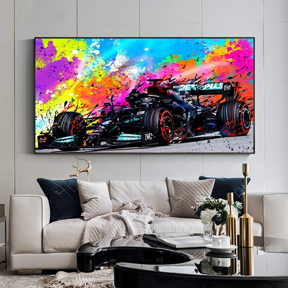 Arthia Designs - Watercolor Formula One Car Canvas Art - Review