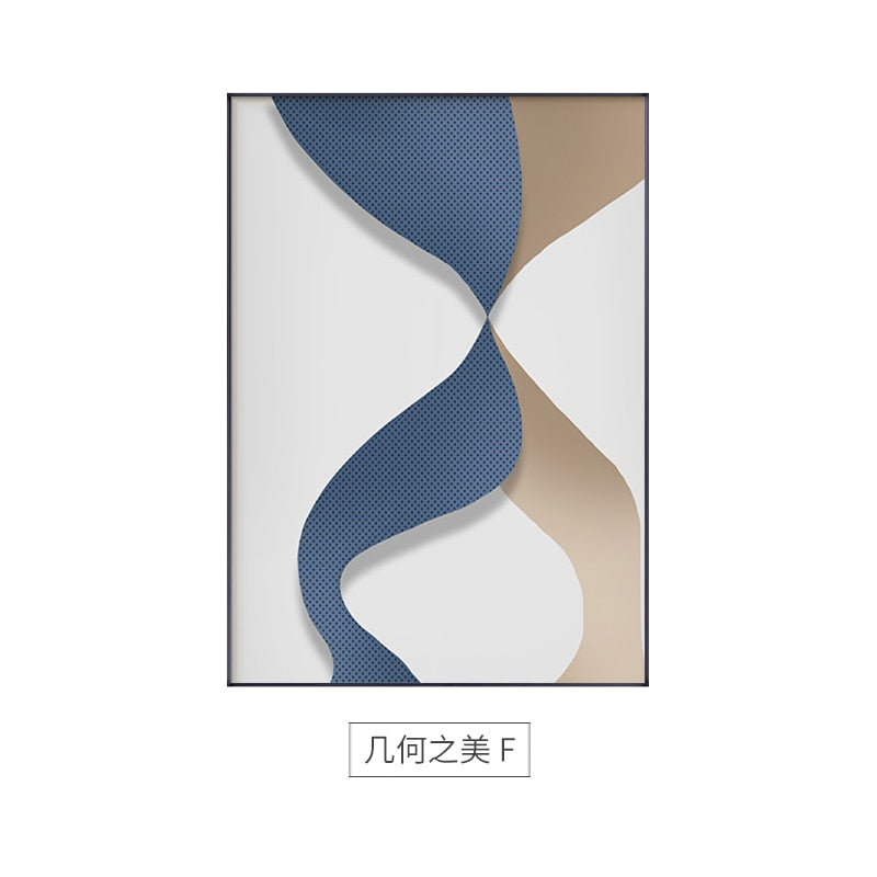 Arthia Designs - Abstract White Blue Geometry Canvas Art - Review