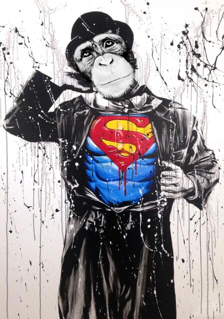 Arthia Designs - Watercolor Graffiti Thinking Monkey Canvas Art - Review