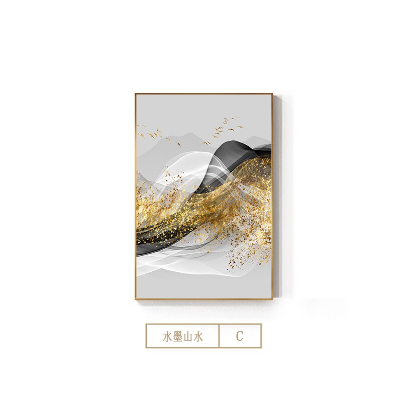 Arthia Designs - Abstract Flow Golden Splashes Canvas Art - Review