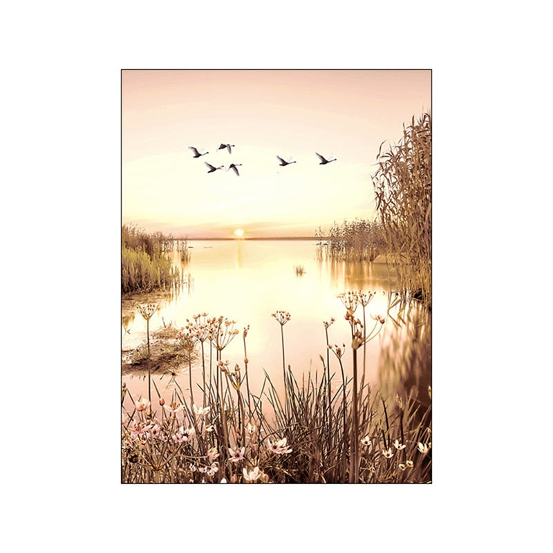 Arthia Designs - Autumn Sunlight Paddy Field Canvas Art - Review