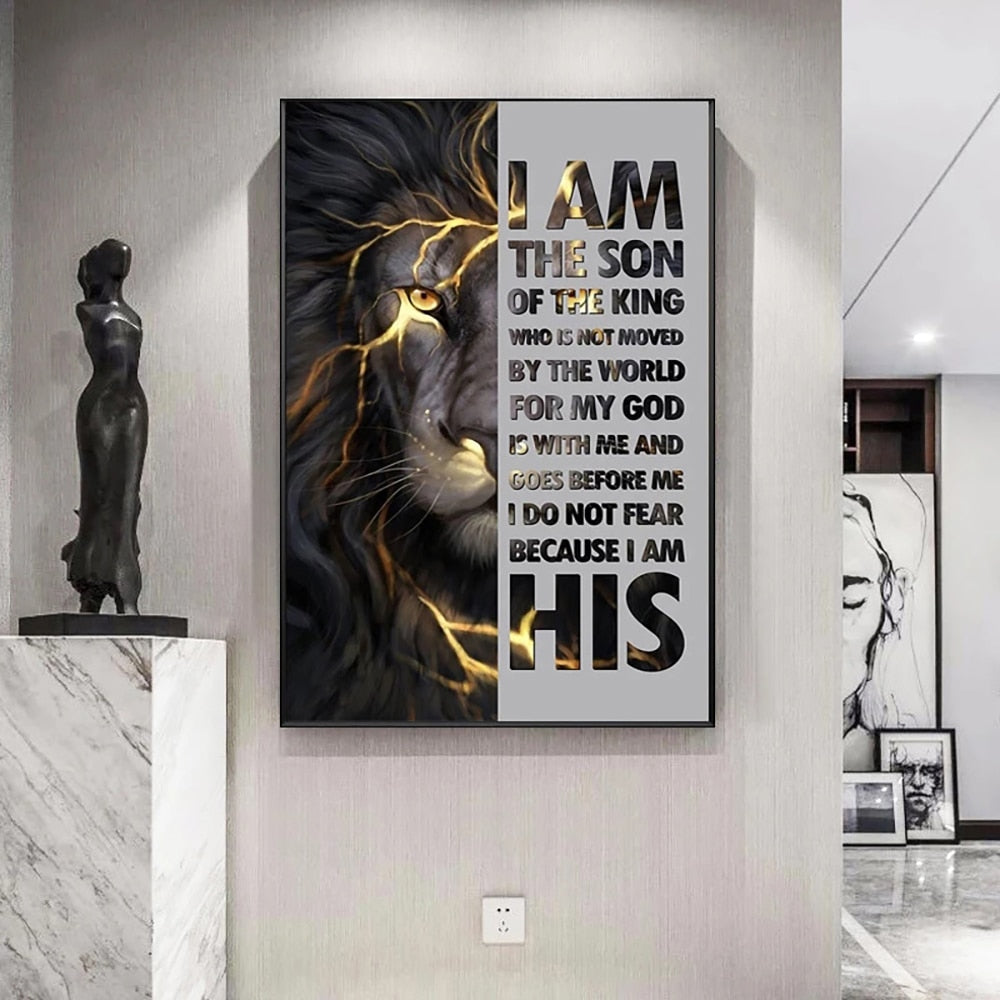 Arthia Designs - Golden Black Lion Motivational Canvas Art - Review