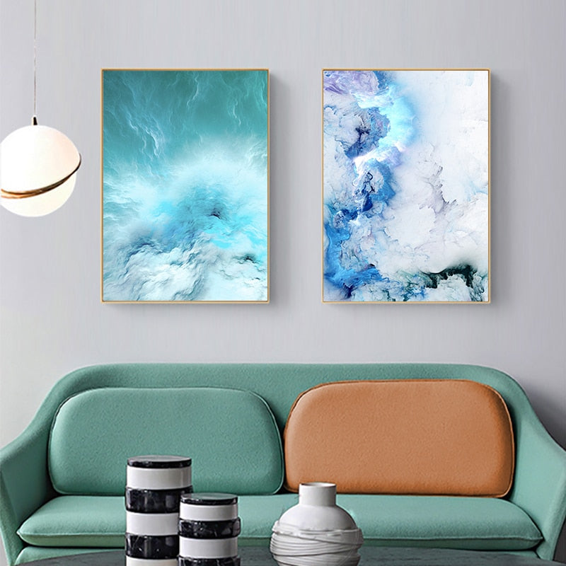 Arthia Designs - Abstract Blue Marble Wave Canvas Art - Review