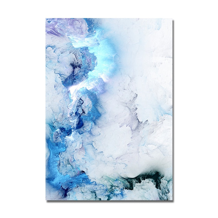 Arthia Designs - Abstract Blue Marble Wave Canvas Art - Review