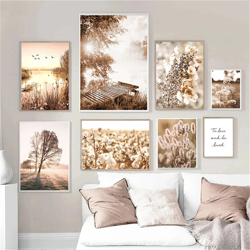 Arthia Designs - Autumn Sunlight Paddy Field Canvas Art - Review