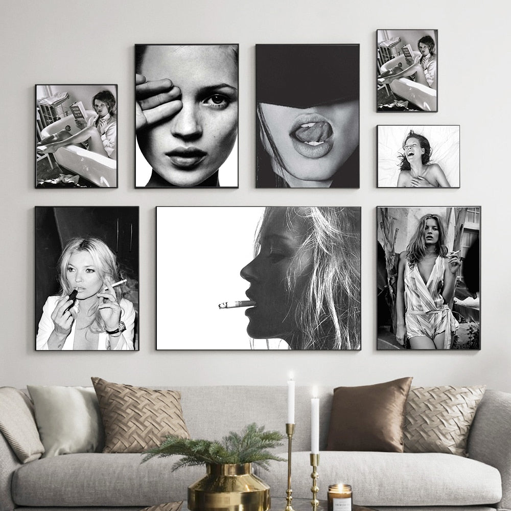 Arthia Designs - Black White Smoking Woman Canvas Art - Review