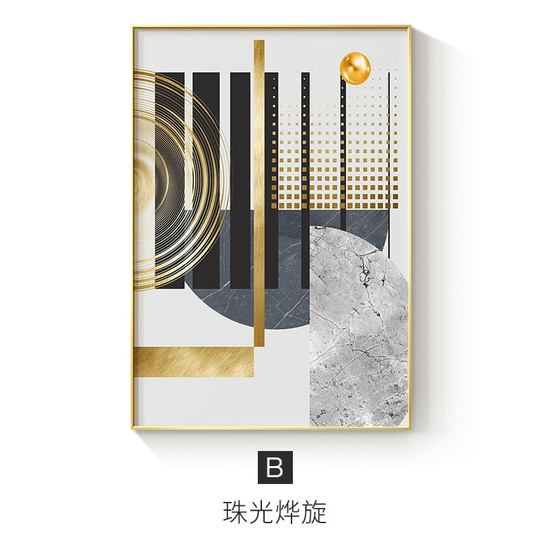 Arthia Designs - Modern Golden Abstract Geometric Canvas Art - Review