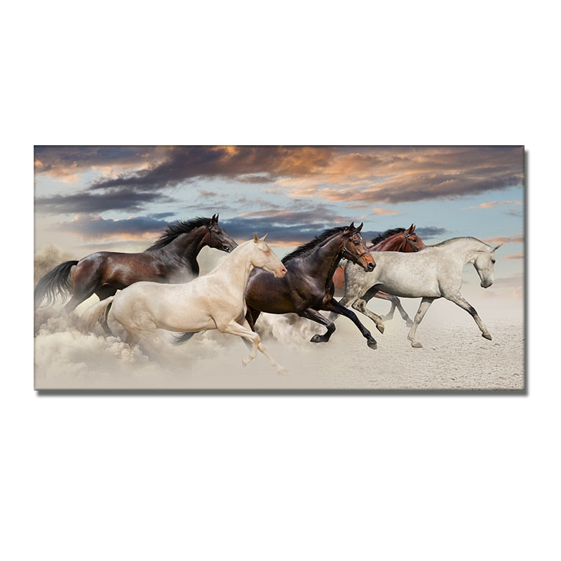 Arthia Designs - Seven Running White Horse Canvas Art - Review