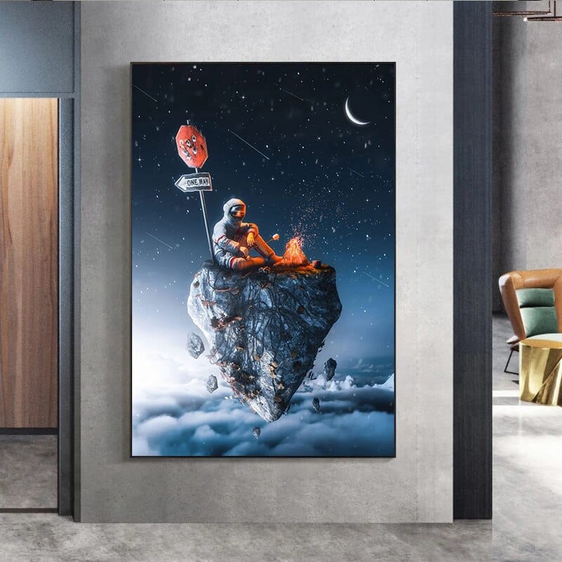 Arthia Designs - Astronaut Rocketship Painting Canvas Art - Review