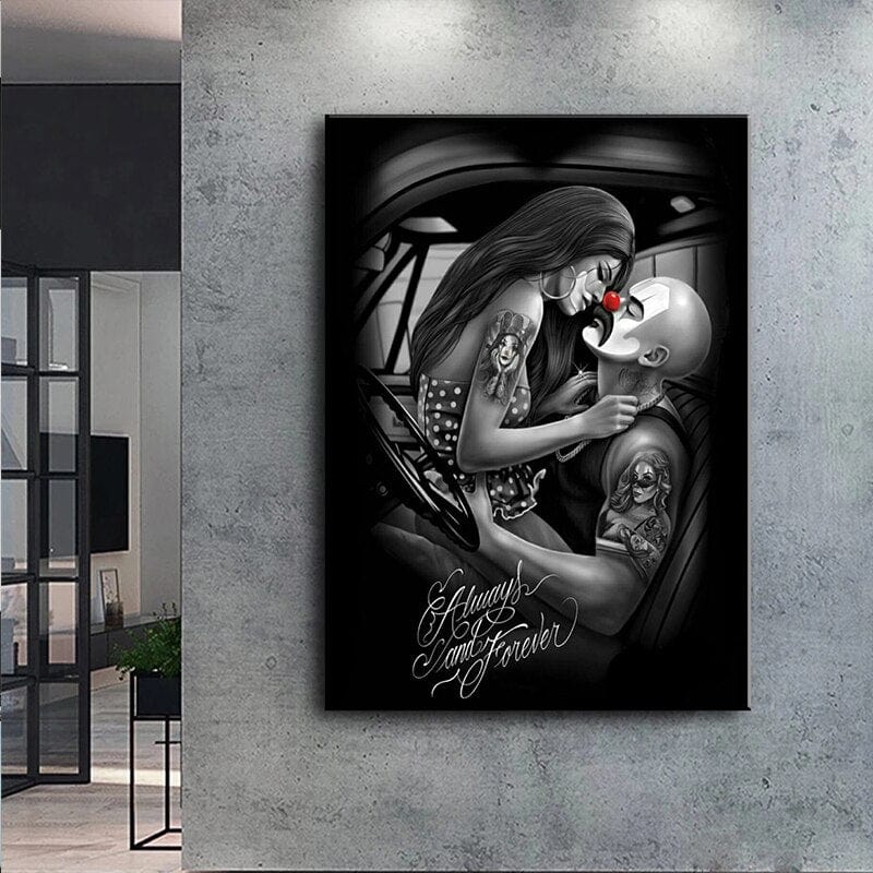 Arthia Designs - Black & White Masked Tattoo Girl Canvas Art - Review