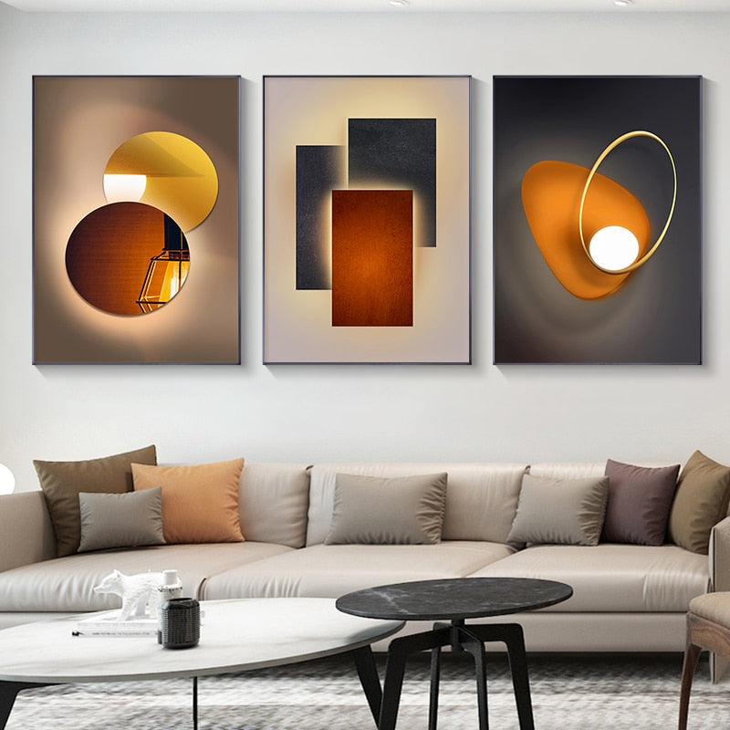 Arthia Designs - Luxury Abstract Geometric Orange Canvas Art - Review