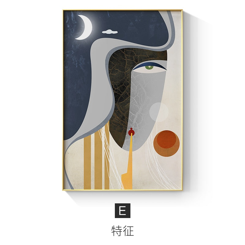 Arthia Designs - Modern Abstract Geometric Faces Figure Canvas Art - Review