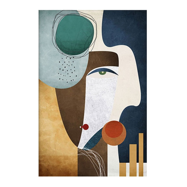 Arthia Designs - Abstract Geometric Face Figure Canvas Art - Review