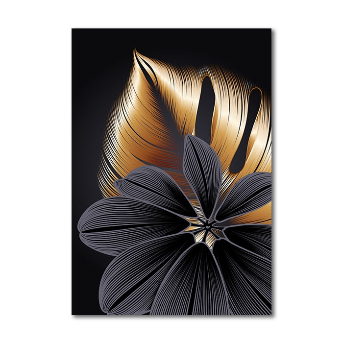 Arthia Designs - Black Golden Leaves Canvas Art - Review