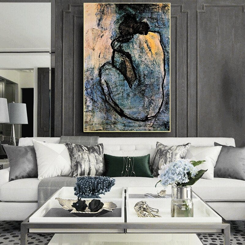 Arthia Designs - Impressionist Blue Nude Woman Canvas Art - Review