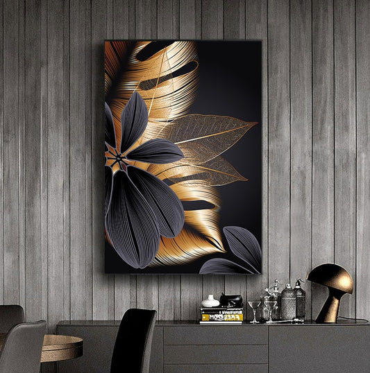 Arthia Designs - Nordic Black Golden Leaf Canvas Art - Review