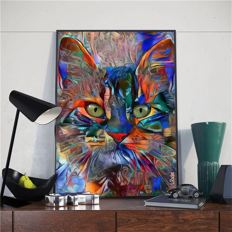 Arthia Designs - Colorful Cute Cat Canvas Art - Review