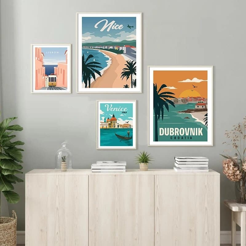 Arthia Designs - Vintage Famous Travel Destination Cities Canvas Art - Review