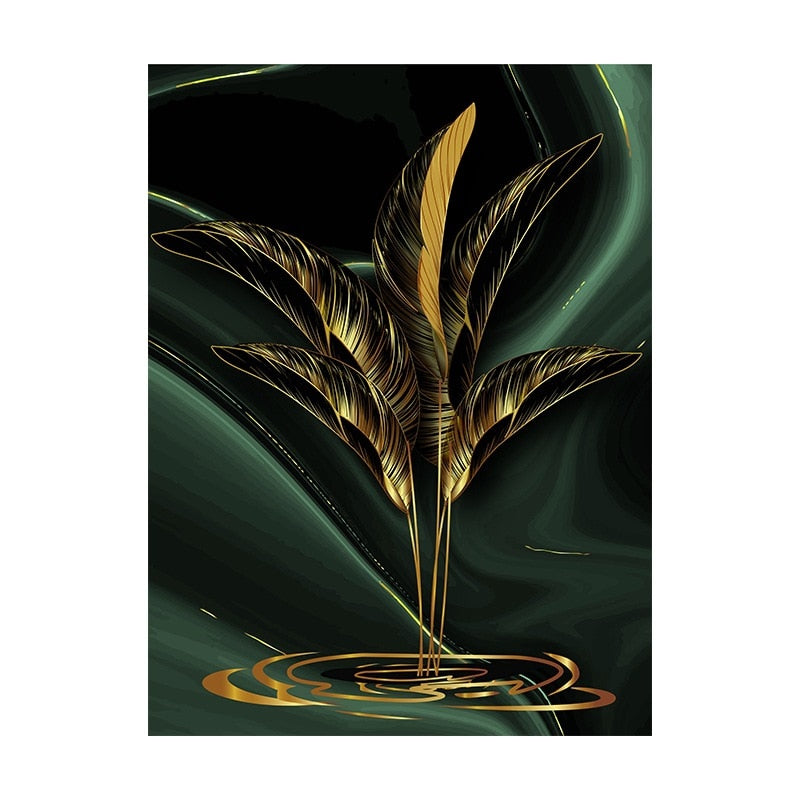 Arthia Designs - Golden Black Leaves Canvas Art - Review