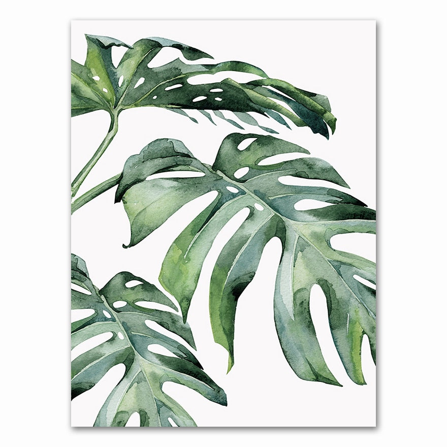 Arthia Designs - Nordic Tropical Green Leaves Canvas Art - Review