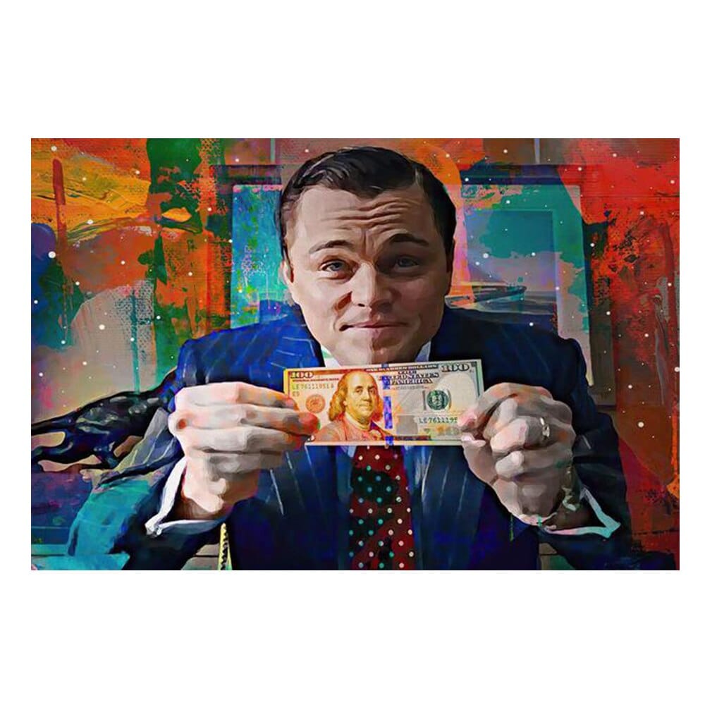 Arthia Designs - Wolf of Wall Street Funny Graffiti Canvas Art - Review