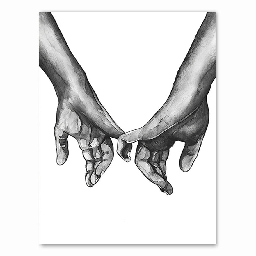 Arthia Designs - Black and White Shoulder Hand Kiss Canvas Art - Review