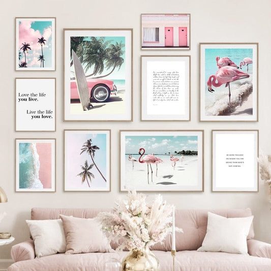 Arthia Designs - Pink Beach Palm Tree Canvas Art - Review