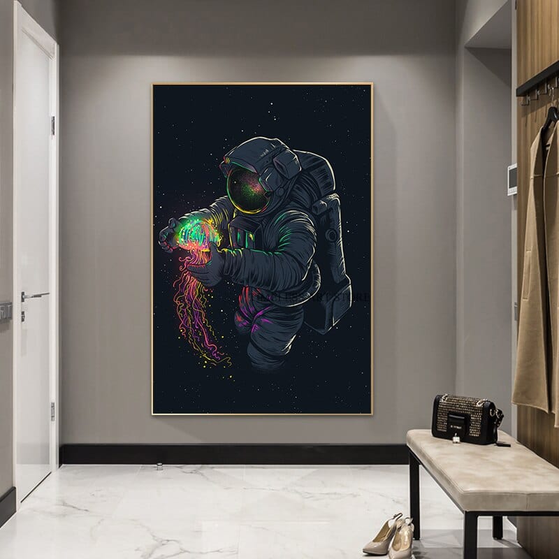 Arthia Designs - Astronaut Playing With Jellyfish Canvas Art - Review