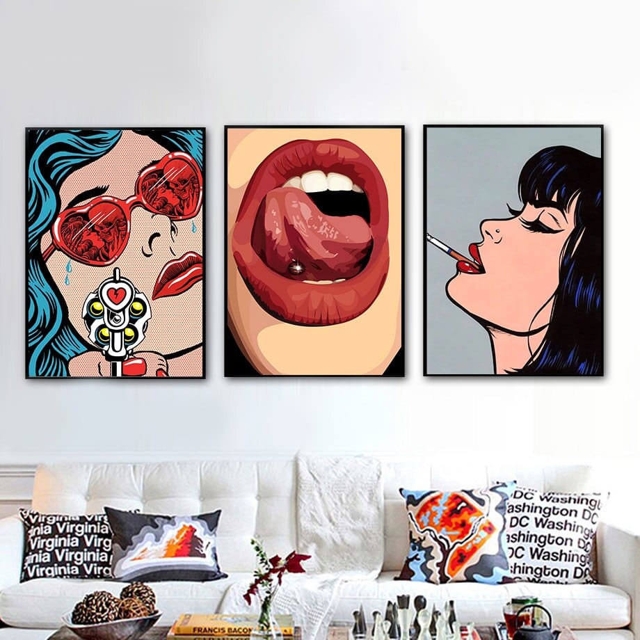 Arthia Designs - Smoking Sexy Red Lips Canvas Art - Review