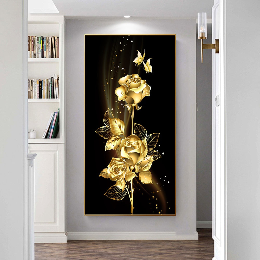 Arthia Designs - Golden Leaves and Flower Canvas Art - Review