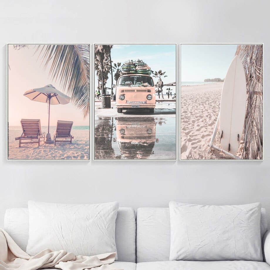 Arthia Designs - Sunny Beach Surfing Moments Canvas Art - Review