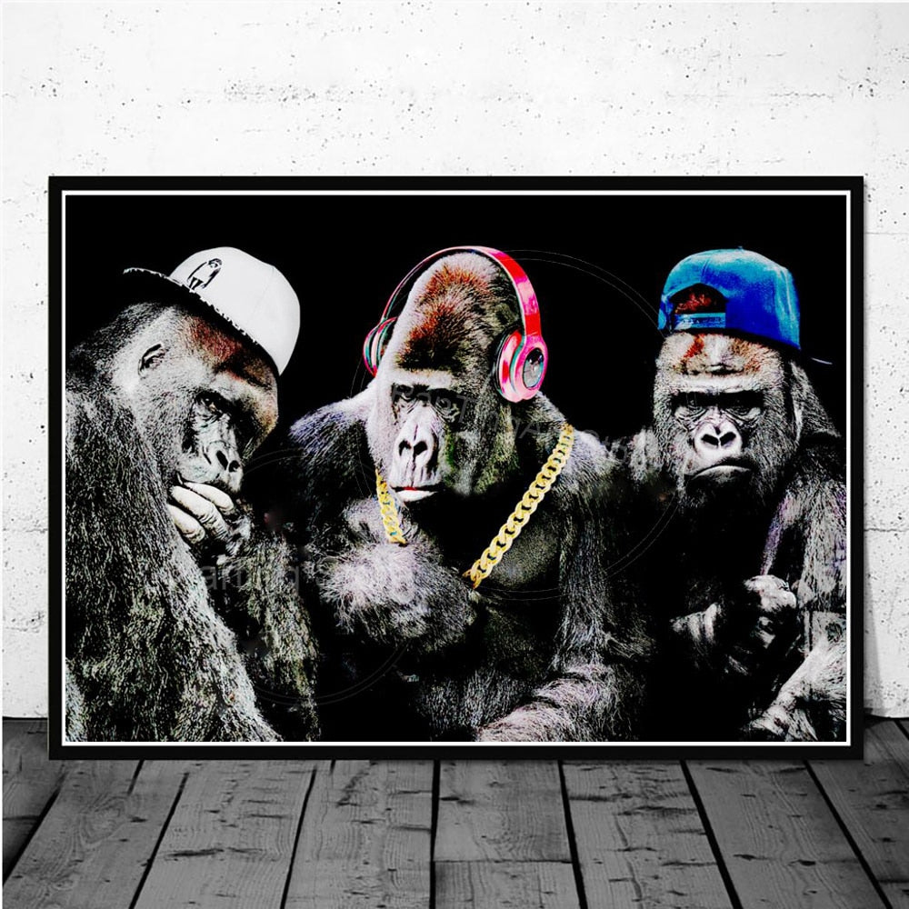 Arthia Designs - Watercolor Graffiti Thinking Monkey Canvas Art - Review