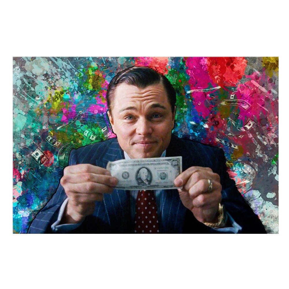 Arthia Designs - Wolf of Wall Street Funny Graffiti Canvas Art - Review